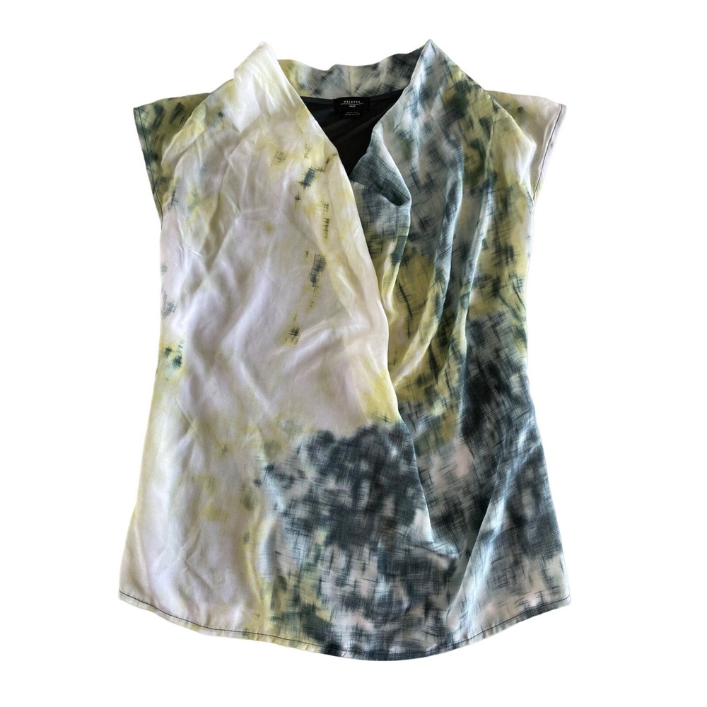 Deletta Anthropologie Draped Neckline Top 100% Silk Modal Small Chic